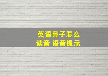 英语鼻子怎么读音 语音提示